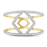 10kt Yellow Gold Womens Round Diamond Negative Space Band Ring 1/4 Cttw
