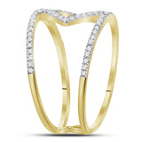 10kt Yellow Gold Womens Round Diamond Negative Space Band Ring 1/4 Cttw
