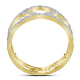 10kt Yellow Gold Womens Round Diamond Negative Space Band Ring 1/4 Cttw
