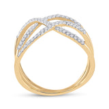 10kt Yellow Gold Womens Round Diamond Open Strand Band Ring 1/3 Cttw