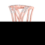 10kt Rose Gold Womens Round Diamond Modern Fashion Band Ring 1/4 Cttw