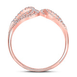 10kt Rose Gold Womens Round Diamond Modern Fashion Band Ring 1/4 Cttw