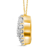 10kt Yellow Gold Womens Round Diamond Heart Necklace 1/2 Cttw
