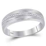 10kt White Gold His Hers Round Diamond Cluster Matching Wedding Set 3/8 Cttw