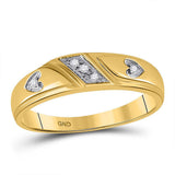 10kt Yellow Gold His Hers Round Diamond Solitaire Matching Wedding Set 1/5 Cttw