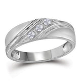 10kt White Gold His Hers Round Diamond Solitaire Matching Wedding Set 1/4 Cttw
