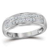 10kt White Gold His Hers Round Diamond Cluster Matching Wedding Set 3/4 Cttw