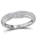 10kt White Gold His Hers Round Diamond Square Matching Wedding Set 1/2 Cttw