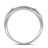 10kt White Gold His Hers Round Diamond Square Matching Wedding Set 1/2 Cttw