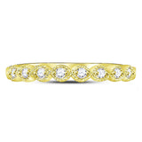 10kt Yellow Gold Womens Round Diamond Stackable Band Ring 1/10 Cttw