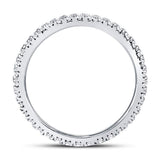 10kt White Gold Womens Round Diamond Eternity Wedding Band 1/2 Cttw