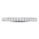 10kt White Gold Womens Round Diamond Eternity Wedding Band 1/2 Cttw Size 6