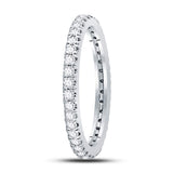 10kt White Gold Womens Round Diamond Eternity Wedding Band 1/2 Cttw Size 6