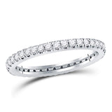 10kt White Gold Womens Round Diamond Eternity Wedding Band 1/2 Cttw Size 6