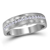 14kt White Gold His Hers Round Diamond Matching Wedding Set 3/4 Cttw