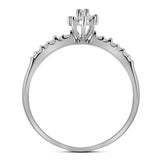 10kt White Gold Womens Round Diamond Marquise-shape Cluster Ring 1/4 Cttw