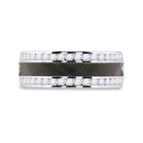 14kt White Gold Mens Round Diamond Wedding Band Ring 1/2 Cttw