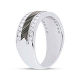 14kt White Gold Mens Round Diamond Wedding Band Ring 1/2 Cttw