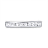14kt White Gold Womens Round Diamond Wedding Band 1/2 Cttw