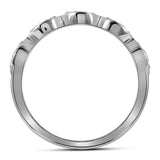 10kt Two-tone Gold Womens Round Diamond Stackable Rope Band Ring 1/5 Cttw