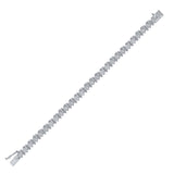 Sterling Silver Womens Round Diamond Fashion Bracelet 1 Cttw