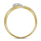 10kt Yellow Gold Womens Round Diamond Heart Ring 1/20 Cttw Size 8