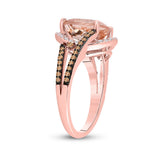 14kt Rose Gold Womens Cushion Morganite Diamond Solitaire Ring 4 Cttw