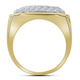 10kt Yellow Gold Mens Round Diamond Cluster Ring 2-7/8 Cttw