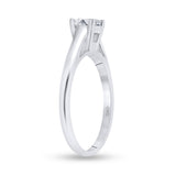14kt White Gold Womens Round Diamond Princess Ring 1/2 Cttw