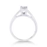 14kt White Gold Womens Round Diamond Princess Ring 1/2 Cttw