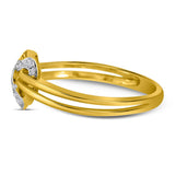 10kt Yellow Gold Womens Round Diamond Threaded Heart Ring 1/12 Cttw
