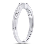 10kt White Gold Womens Round Diamond Contoured Enhancer Wedding Band 1/8 Cttw