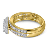 14kt Yellow Gold Princess Diamond Bridal Wedding Ring Band Set 1 Cttw