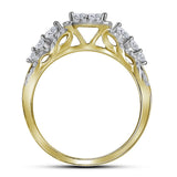 14kt Yellow Gold Princess Diamond Bridal Wedding Ring Band Set 1 Cttw