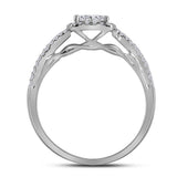14kt White Gold Princess Diamond Bridal Wedding Ring Band Set 1 Cttw