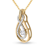 10kt Yellow Gold Womens Round Diamond Moving Twinkle Pendant 1/5 Cttw