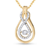 10kt Yellow Gold Womens Round Diamond Moving Twinkle Pendant 1/5 Cttw