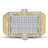 10kt Yellow Gold Mens Round Diamond Domed Cluster Ring 5/8 Cttw