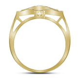 10kt Yellow Gold Mens Round Diamond Domed Cluster Ring 5/8 Cttw