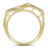10kt Yellow Gold Mens Round Diamond Rounded Arch Cluster Ring 1 Cttw
