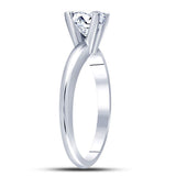 14kt White Gold Womens Princess Diamond Solitaire Bridal Wedding Engagement Ring 1 Cttw
