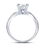 14kt White Gold Womens Princess Diamond Solitaire Bridal Wedding Engagement Ring 1 Cttw
