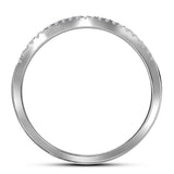 10kt White Gold Princess Diamond Bridal Wedding Ring Band Set 1/2 Cttw
