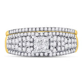 14kt Yellow Gold Princess Diamond Bridal Wedding Ring Band Set 1 Cttw