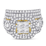 14kt Yellow Gold Princess Diamond Bridal Wedding Ring Band Set 4 Cttw