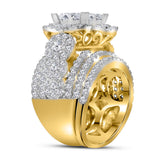 14kt Yellow Gold Princess Diamond Bridal Wedding Ring Band Set 5 Cttw