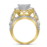 14kt Yellow Gold Princess Diamond Bridal Wedding Ring Band Set 5 Cttw