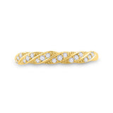 10kt Yellow Gold Womens Round Diamond Stackable Band Ring 1/8 Cttw