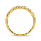 10kt Yellow Gold Womens Round Diamond Stackable Band Ring 1/8 Cttw