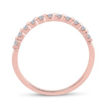 10kt Rose Gold Womens Round Diamond Stackable Band Ring 1/6 Cttw